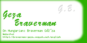 geza braverman business card